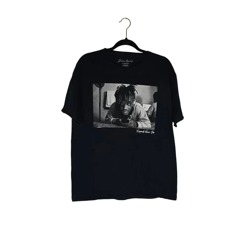 Juice WRLD Legends Never Die Official Merch Black Graphic T Shirt Large L